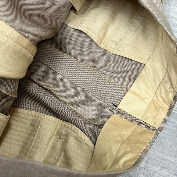 Vintage 1950s Tan w/ Orange Check Plaid Suit 38R - Picture 12 of 16